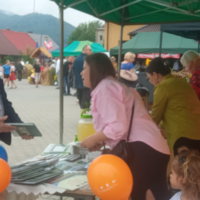 Stoisko informacyjne LGD "KORONA SĄDECKA" na "Dożynkach Gminnych" w Gminie Nawojowa