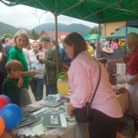 Stoisko informacyjne LGD "KORONA SĄDECKA" na "Dożynkach Gminnych" w Gminie Nawojowa