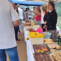 Stoisko informacyjne LGD "KORONA SĄDECKA" na "Dożynkach w Boguszy" w Gminie Kamionka Wielka